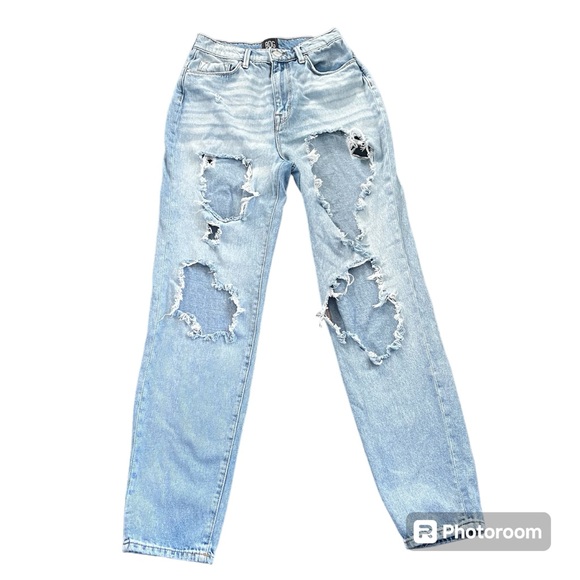 BDG High Rise Mom Destroyed Jeans Urban Outfitters Straight Leg Women - Picture 6 of 6